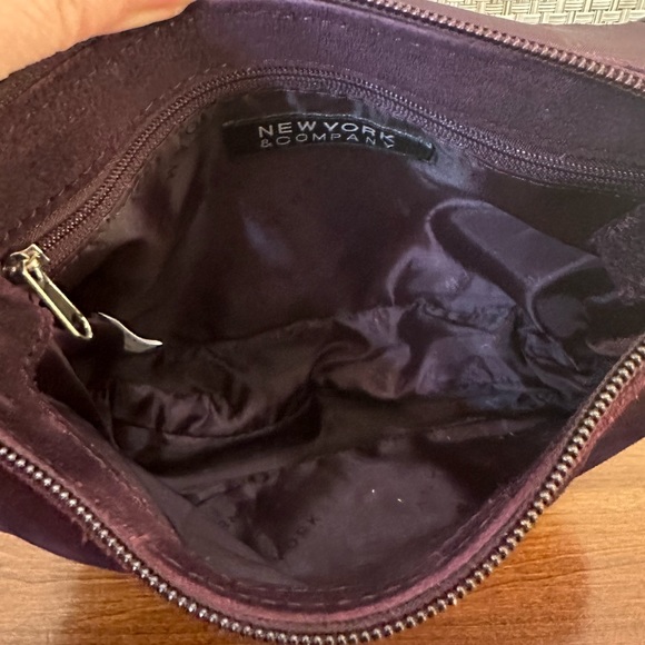 🌟HP🌟VTG 1990s Purple Suede Bling Flap Style Shoulder Bag by New York & Company - Picture 8 of 14